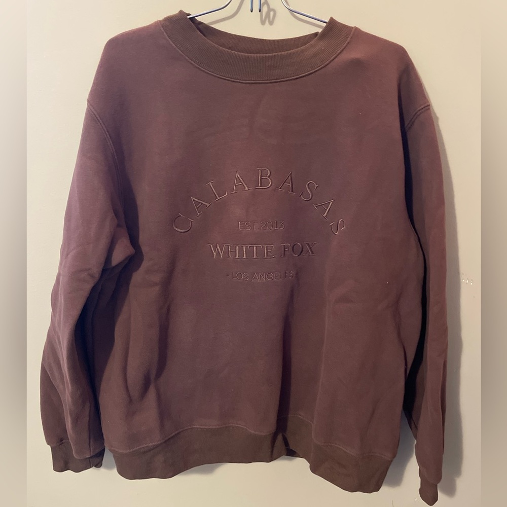 White Fox Boutique Best Of Both Oversized Sweater Chocolate